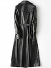 ElegantWear - Trenchcoat lungo in pelle da donna