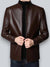 Leren Jas Dames met Pluche Voering en Zip-up Sluiting - Bruin 2