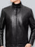 Leren Jas Dames met Pluche Voering en Zip-up Sluiting - Zwart 3