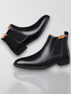 Leren Zwarte Chelsea Boots Heren met Gevoerde Binnenvoering en Slip-On Ontwerp voor Elke Gelegenheid | Zwart A