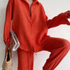 Sommerliches Leinen-Set - Bluse und weite Hose