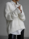 Losvallend damesvest | Winter | Wit