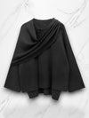 Luxe Cape Coat van Hoogwaardige Stof – Tijdloos en Elegant, Vrije Snit voor Comfort en Stijl, Geschikt voor Elk Seizoen | Zwart