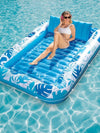 Luxe Opblaasbaar Tanning Loungebed met Verstelbaar Hoofdkussen – 200x150 cm voor Zwembad of Tuin - Blauw