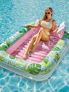 Luxe Opblaasbaar Tanning Loungebed met Verstelbaar Hoofdkussen – 200x150 cm voor Zwembad of Tuin - Cyaan Roze