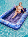 Luxe Opblaasbaar Tanning Loungebed met Verstelbaar Hoofdkussen – 200x150 cm voor Zwembad of Tuin - DonkerBlauw