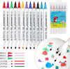 Set di evidenziatori colorati - 12 penne doppie con punta fine e larga