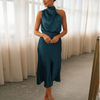 Elegantes Satin Abendkleid - Ein-Schulter-Design