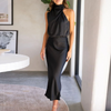 Elegantes Satin Abendkleid - Ein-Schulter-Design