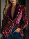 Oversized blazer met zebraprint voor dames | Losse pasvorm 0