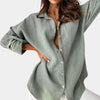 Oversized shirt met lange mouwen voor dames | Gestructureerd ontwerp 0
