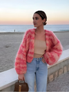 Patchwork Cardigan voor Dames | Lange Pofmouwen 2