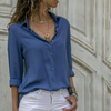 Relaxed Fit Blouse voor Dames | Klassieke Kraag | Blauw