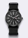 Robuuste Field Watch met Textielband en Duidelijke 24-Uurs Weergave - Lichtgewicht met Precisie Quartz Uurwerk | Zwart