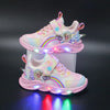 Scarpe da ginnastica arcobaleno glitterate - Scarpe LED per bambini