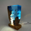 OceanGlow Luxe lampada da tavolo illuminata - Resina epossidica serena con ricarica USB