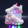 Scarpe da ginnastica arcobaleno glitterate - Scarpe LED per bambini