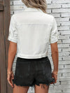 Zavando Denim-jack | Kortarm Denim-shirt voor Dames