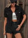 Zavando Denim-jack | Kortarm Denim-shirt voor Dames
