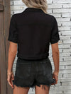 Zavando Denim-jack | Kortarm Denim-shirt voor Dames