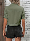 Zavando Denim-jack | Kortarm Denim-shirt voor Dames