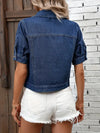 Zavando Denim-jack | Kortarm Denim-shirt voor Dames