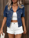 Zavando Denim-jack | Kortarm Denim-shirt voor Dames
