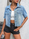 Zavando Denim-jack | Kortarm Denim-shirt voor Dames
