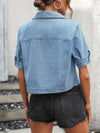Zavando Denim-jack | Kortarm Denim-shirt voor Dames