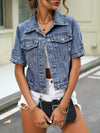Zavando Denim-jack | Kortarm Denim-shirt voor Dames