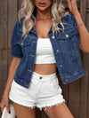 Zavando Denim-jack | Kortarm Denim-shirt voor Dames