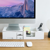 Supporto multifunzione per monitor da scrivania, porta tastiera, supporto per monitor con cassetto, rialzo
