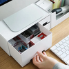 Supporto multifunzione per monitor da scrivania, porta tastiera, supporto per monitor con cassetto, rialzo