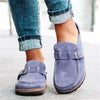 Zavando Scarpe - Scarpe Estive in Camoscio con Fondo Piatto e Retro Aperto per Donne