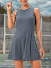 Sportieve Mouwloze Kleding en Compressiekorts Set voor Dames – Ademend Sportkleding - Griijs