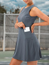 Sportieve Mouwloze Kleding en Compressiekorts Set voor Dames – Ademend Sportkleding - Grijs B
