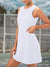 Sportieve Mouwloze Kleding en Compressiekorts Set voor Dames – Ademend Sportkleding - Wit