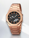 Stijlvol Herenhorloge Goud met Zwart Scherm – Digitaal, Waterdicht, Multifunctioneel Kwartsuur - Roze A