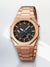 Stijlvol Herenhorloge Goud met Zwart Scherm – Digitaal, Waterdicht, Multifunctioneel Kwartsuur - Roze B