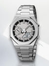 Stijlvol Herenhorloge Goud met Zwart Scherm – Digitaal, Waterdicht, Multifunctioneel Kwartsuur - Zilver A