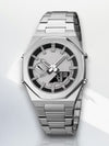 Stijlvol Herenhorloge Goud met Zwart Scherm – Digitaal, Waterdicht, Multifunctioneel Kwartsuur - Zilver B