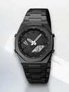 Stijlvol Herenhorloge Goud met Zwart Scherm – Digitaal, Waterdicht, Multifunctioneel Kwartsuur - Zwart A