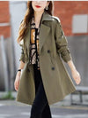 Stijlvolle Dames Trenchcoat – Warme Elegantie voor Herfst & Winter | Groen A
