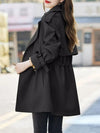 Stijlvolle Dames Trenchcoat – Warme Elegantie voor Herfst & Winter | Zwart A