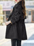 Stijlvolle Dames Trenchcoat – Warme Elegantie voor Herfst & Winter | Zwart A