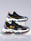 Streetstyle Sneakers voor Heren – Graffiti Design, Luchtgaas & Rubberen Gripzool | Zwart