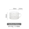 Tazza da tè in vetro LuxeSip - Design goffrato con linee dorate