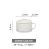 Tazza da tè in vetro LuxeSip - Design goffrato con linee dorate