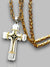 Templars Kruis Hanger van Roestvrij Staal met Luxe Afwerking – Verstelbare Ketting, Tijdloos Design in Zilver en Goud of Zilver en Zwart | Goud