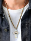 Templars Kruis Hanger van Roestvrij Staal met Luxe Afwerking – Verstelbare Ketting, Tijdloos Design in Zilver en Goud of Zilver en Zwart | Goud B